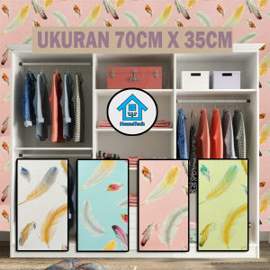 Wallpaper Foam 3D Batik Motif Bulu Dekorasi Dinding Kamar Aesthetic Aluminium Foil