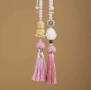 [Tặng Hộp] Khánh treo ô tô Phật Adida ngự Mộc liên hoa Bình an - Treo gương ô tô phật adida  Khánh treo ô tô phong thủy