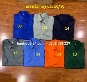 Áo đồng phục công nhân thấm hút mồ hôi vải kaki 65/35