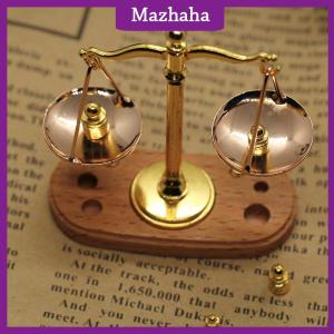 Mazhaha Mini Vintage Balance Scales Ornament Miniature Accessories Antique Justice Scale Model Exquisite Home Decoration Kids Gift