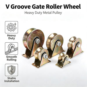 V Groove Heavy Duty Pulley Sliding Gate Roller Wheel Color Steel Pulley 1.2inch-4inch 1pc