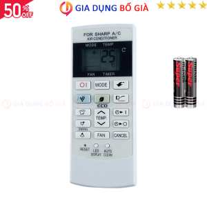 Điều khiển điều hòa SHARP Mã 06 AIR CONDITIONER A/C remote máy lạnh SHARP - Tặng kèm pin - GDBG