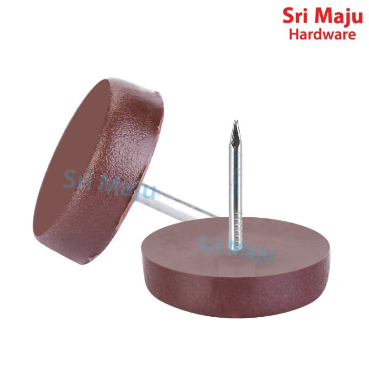 MAJU LNB24 24mm Brown Plastic Leg Nail Glide for Furniture Wooden