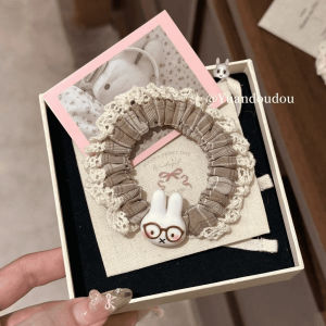 【VanHariacc】กระต่ายการ์ตูนที่น่ารัก ผ้าลูกไม้ลายเลซ ปลอกไส้เล็ก ห่วงผม ห่วงร้อยปอยหวานๆ ยางมัดผม