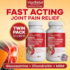 TWIN PACK - Nutra Botanics Triple Strength Glucosamine 1500mg Chondroitin MSM Fast Acting Joint Pain Relief Supplement - Knee Pain Relief