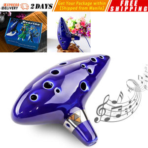 ❤️❤️❤️ Ocarina Ceramic Legend Of 12 Holes Ceramic Alto C Ocarina Flute Blue Inspired Time Musical Instrument For Beginner Accessories HSQ-Ocarina-Flute