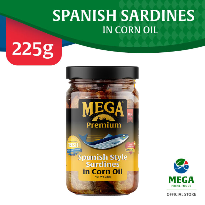 Mega Premium Spanish Sardines in Corn Oil 225g Lazada PH