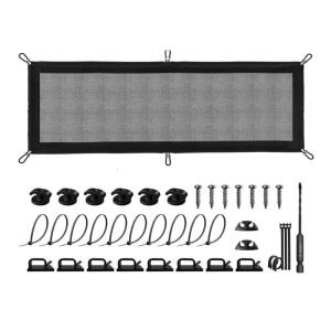 Flexible Under Table Cord Management Net Storage Pockets for Organizing Cables and Enhancing Workspaces Efficiency