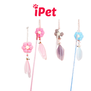 Đồ Chơi Cần Câu Cho Mèo Hình Bông Hoa Gắn Lông Vũ - iPet Shop
