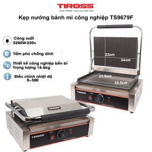 Kẹp nướng điện (sandwich) TIROSS 2200W TS9679F - Hàng chính hãng