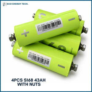 S168 60AH / 43AH 3.2V Lifepo4 Battery Cylindrical Lithium Battery Rechargeable Cell - 4PCS