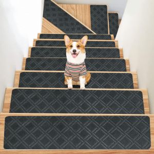YESMILE Self-adhesive Staircase Mat Non-Slip 76X20cm Door Mat Fashion Safety Stair Tread Carpet Mat Home Decor
