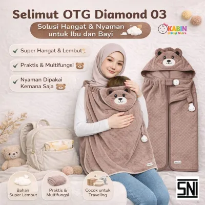 Selimut Bayi 3in1 Boboko Salur Series – Apron Menyusui Cover Stroller & Cover Gendongan – On The Go Blanket Clip On Premium SNI