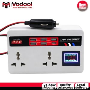 Portable 200W Car Inverter 12V/24V to 110V/220V with Overload Protection for Car Electronics