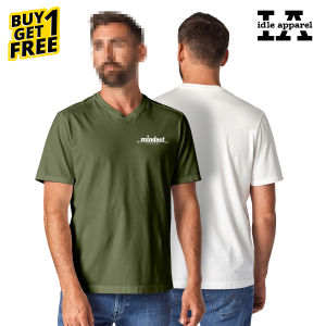 IDLE APPAREL- BUY 1 TAKE 1  (TSV) 3.0  WITH LOGO V-NECK T-SHIRT  FOR MEN - Mens vneck t-shirt / mens shirt / v neck t shirt / plain v-neck shirt / plain v neck t-shirt / fitted shirt / v neck tee shirt / plain v neck tees / classic v-neck shirt