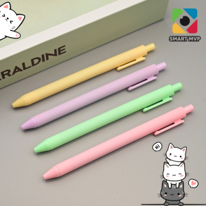 Bút Mực Gel Vỏ Màu Pastel Siêu Cute Mực Đen - Bút Bi Bấm Học Sinh Ngòi 0.5mm