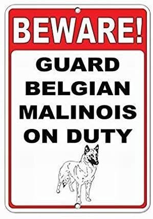 Metal Wall Art Cooltin Beware! Guard Belgian Malinois On Duty Funny ...