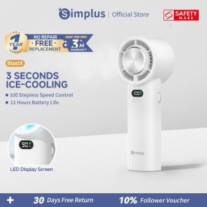 Simplus Portable Fan Mini Handheld Fan 100 Speed Levels High Speed Ice-Cooling Function 10m/s Max Speed Type-C Charging BlastX