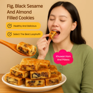 Fig Walnut Sandwich Black Sesame Pie Nuts Dry Snacks Individually Wrapped Pastries Healthy Nutritional Cravings无花果核桃夹心黑芝麻派