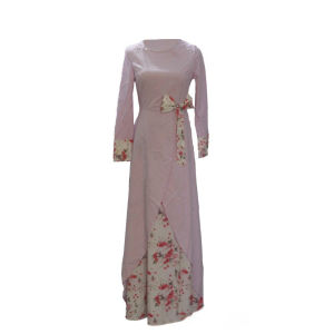 23 Cross-Border Foreign Trade Womens Clothing Middle East Dubai Malay Indonesian National Style Vintage Floral Print Long Sleeves Stitching Big Swing Dress ㏇L0514
