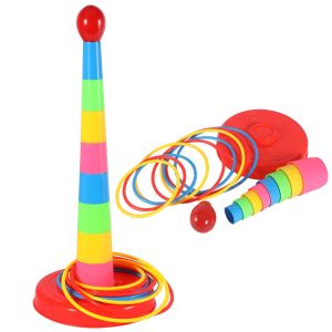 KiddoZone Colorful Stacking Ring Toss Toy Interactive Parent-Child Game for Stress Relief Skill Development Fun Outdoor & Indoor Activity for Kids