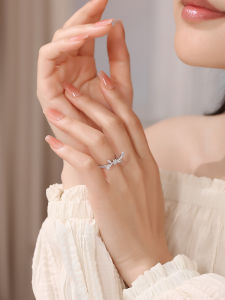  QUEENSUN Platinum  light luxury butterfly love knot ring Lab Grown Diamond ring real diamond ring diamond ring diamond gold ring/designer ring蝴蝶爱意钻石戒指