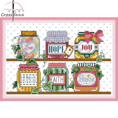【New Arrival】Peace and Joy Cross Stitch Complete Set With Pattern Scenery Printed Unprinted Aida Fabric Canvas 11CT 14CT Stamped Counted Cloth With Materials DIY Needlework Handmade Embroidery Home Room Decor Sewing Kit