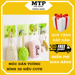 [QUÀ TẶNG] Móc dán tường siêu dính chịu lực hình 3D Móc dán tường đa năng siêu dính