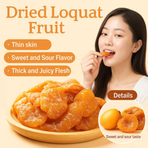 Dried Loquat Preserved Fruit Natural Ingredients/Golden Yellow Snacks/Rich Flavor All Ages/Portable For Travel Family Tea Time