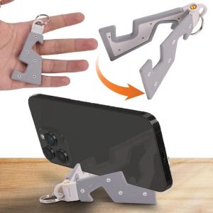 2Pcs Portable Folding Phone Holder Creative Keychain Folding Phone Stand Stable Ultra Phone Bracket