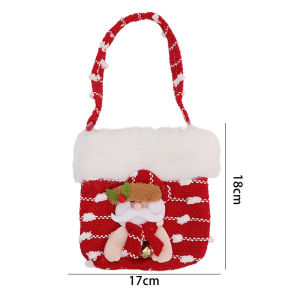 Christmas Knitted Gift Bag Cartoon Santa Claus Snowman Elk Bear Candy Bags Merry Christmas Gift Packaging Plush Bag