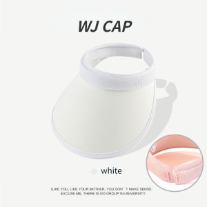 【WJ】Summer UV protective empty top hat for women Ice silk lightweight large brim sun hat Beach outdoor sunsreen sun hat