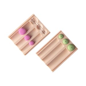 TEWUB 1 Pair / 3 Pairs with Hole Punch Polymer Clay Bead Maker Rapid Forming Handmade Round Ball Shaping Mold Clay Art Rolling Rubbing Soft clay Bead Mold Potters