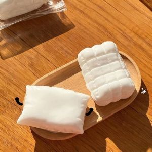 CANICECA Square Soap Soap Fidget Toy Squishy Milk White Stress Relieving Toy Fun Slow Rebound Squeeze Toys Office Use