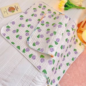 Washable Changing Mat Cartoon Cute Tulip Baby Changing Pad 70X100CM Newborn Pad Womens Portable Menstrual Hygiene Mattress