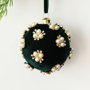 LONGB Đường kính 8cm Giáng Sinh Bọc Nhung Lõi xốp Vải nhung phủ nhung trang trí phủ nhung Thanh lịch Chống vỡ Đồ trang trí treo cây Cây thông Noel