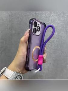 Case for VIVO Y31 2021 Y51 Y2021 phone casing Soft shell silicone shock absorber cover transparent shell shiny magnetic suction ring with rope SJSKJSQ01