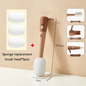 100% Authentic Line Friends Cleaning Brush Cup Artifact Multi-function Straw Cup Long Handle Cup Brush Bottle Soft Sponge Brush Head Strong Stain Removal LFB221