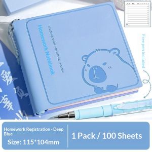 LAZ nigori dễ thương phim hoạt hình bài tập về nhà theo dõi máy tính xách tay với bút cho trẻ em-PU mềm Bìa Túi mini kích thước