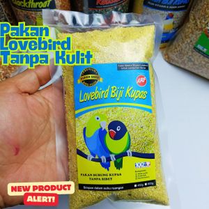 Pakan Lovebird Tanpa Kulit dan Sampah Kemasan 450Gram