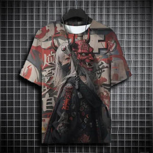 [Local Stock] VCC Trendy Anime Beauty Pattern T Shirts For Men Summer Fashion Streetwear 3D Printed Hip Hop Tees Loose Breathable Harajuku Tops