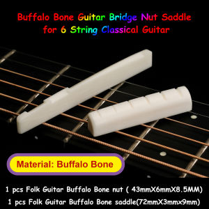 1/5Pair Buffalo Bone Guitar Bridge Nut Saddle 6 String Classical Guitar White