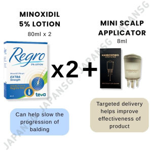 REGRO (topical minoxidil) 5% [EXP:NOV 2028] Hair Lotion 80ml/ Shampoo 500ml - Clinically proven regrow hair/ Stimulate hair growth
