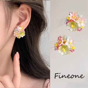 Resin Flower Cluster Stud Earrings for Women Sweet Earring Commuting Fashion Jewelry Gift