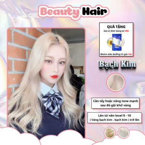 Thuốc nhuộm tóc tại nhà  thuốc nhuộm tóc màu bạch kimtẩy tóc hoặc nâng tone tặng kèm oxy trợ dưỡng và bao tay - Beautiful hair