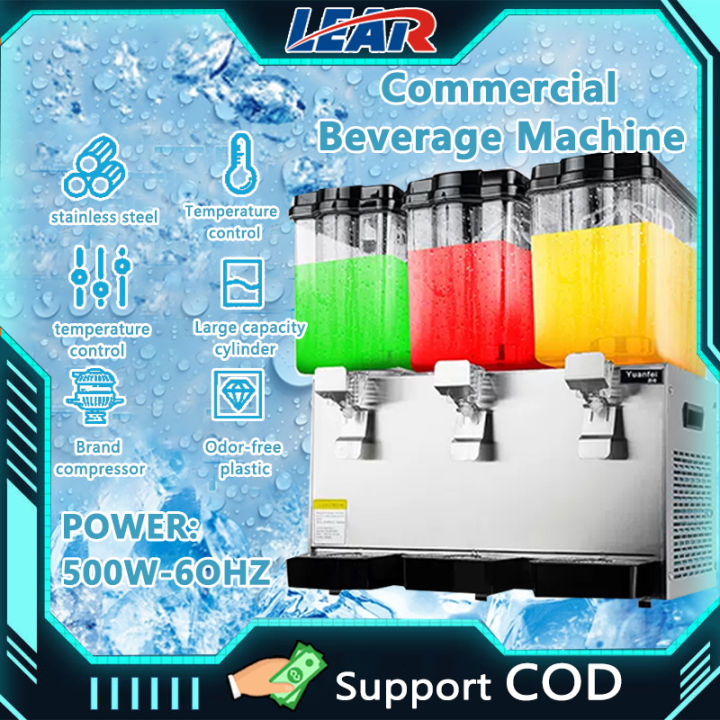 Threecylinder juice cold drink machine 48L automatic hot and cold double temperature beverage
