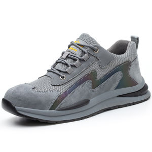 【Ready Stock】Safety Shoes men Steel toe Breathable Cowhide Upper Anti-smash Anti-puncture Lightweight Work Boots Men Women