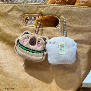 [COD] xiangshun Burger Capibara Plush Pendant Sandwich Capybara Stuffed Doll Keychain Car Key Ring Backpack Bag Decor Kid Gift