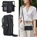 Card Case For Samsung A55 With diagonal strap lanyard Coin Purse Case Flip Cover With Card Holder Mobile Phone Shell With Rope Cards Slot Cases Casing For Samsung Galaxy A12 A13 A14 A15 A16 A52 A53 A54 A55 A35 A36 A52S With Wallet Bag. 