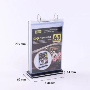 1 PC Transparent PVC Desktop Menu Display Rack Page Flipping Design Easy To Install Bar Coffee Shop Price Tag Board